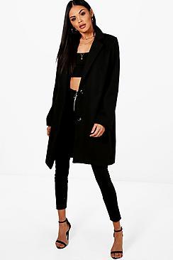 Boohoo Martha Collared Wool Look Coat