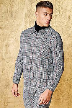Boohoo Mini Grid Check Smart Coach Jacket