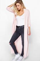 Boohoo Isabella Turn Up Cuff Maxi Duster Nude