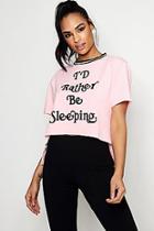 Boohoo Kat Slogan Glitter Stripe Legging Set