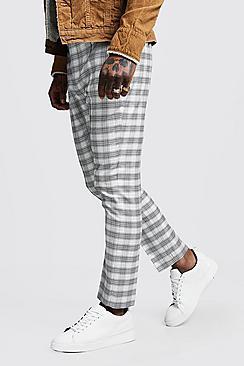 Boohoo Heritage Check Pintuck Smart Jogger