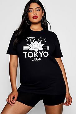 Boohoo Plus Lola Japanese Printed T-shirt
