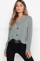 Boohoo Geo Print Button Boxy Shirt