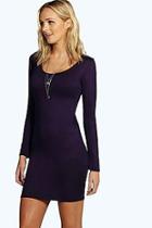 Boohoo Tall Camille Long Sleeve Basic Mini Dress