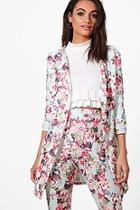 Boohoo Amy Pastel Floral Print Duster