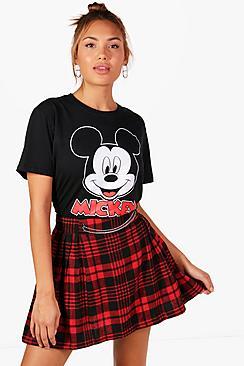 Boohoo Beth Chain Detail Tartan Woven Skirt