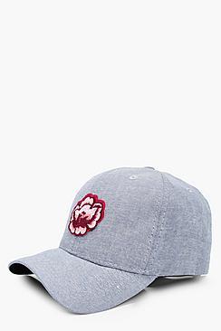 Boohoo Casey Floral Patch Denim Cap