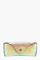 Boohoo Katie Holographic Faux Snake Sunglasses Case