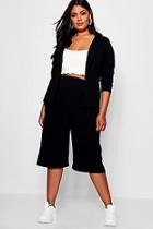 Boohoo Plus Cara Open Blazer Culotte Suit Co-ord