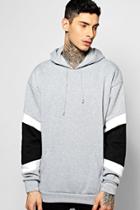 Boohoo Oversized Block Sleeve Hoodie Grey