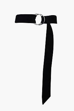 Boohoo Molly Suedette Multi Ring Fasten Belt