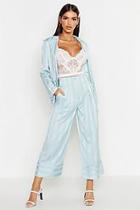 Boohoo Satin Stripe Wide Leg Trouser