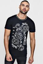 Boohoo Floral Print T-shirt With Sports Rib