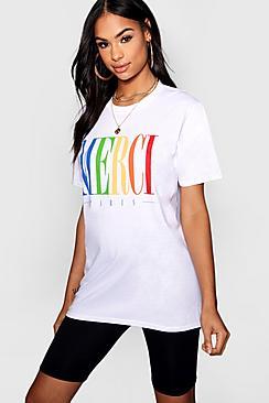 Boohoo Bonnie Merci Graphic Tee Cycle Short Co-ord Set