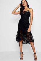 Boohoo Boutique Isla Lace Sweetheart Midi Dress