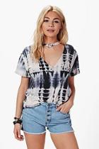 Boohoo Anna Tie Dye Metal Choker Tee