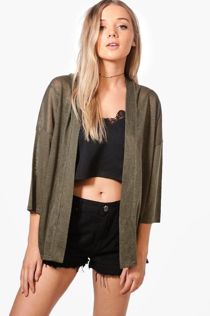 Boohoo Alexis Oversized Kimono Khaki