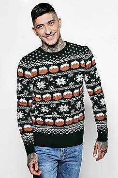 Boohoo Christmas Pudding Fairisle Jumper