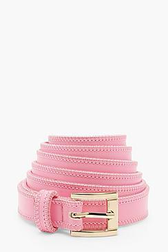 Boohoo Lily Long Length Tie Skinny Pu Belt