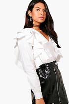Boohoo Erica Oversized Shoulder Shirt