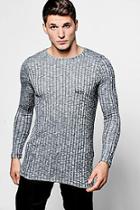 Boohoo Grey Long Sleeve Muscle Fit Ribbed T-shirt