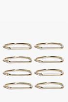Boohoo Alicia 8 Piece Skinny Geo Ring Pack