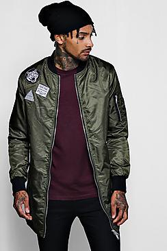 Boohoo Badge Detail Longline Bomber