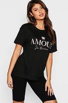 Boohoo Amour Slogan T-shirt