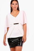 Boohoo Plus Batwing Waist Trim Top