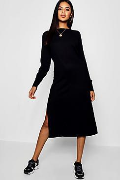 Boohoo Oversized Knitted Midaxi Dress
