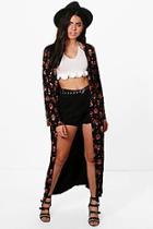 Boohoo Nicole Floral Maxi Jersey Jacket