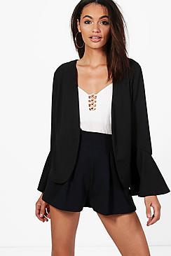 Boohoo Elizabeth Flare Sleeve Tailored Blazer