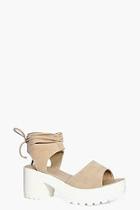 Boohoo Eva Peeptoe Wrap Over Cleated Sandals