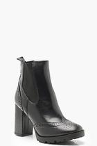Boohoo Punch Work Platform Cleated Chelsea Boots