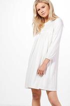 Boohoo Sandra 3/4 Sleeve Smock Dress