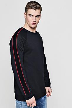 Boohoo Longline Contrast Panel Pipe Sweater