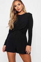 Boohoo Twist Front Woven Playsuit