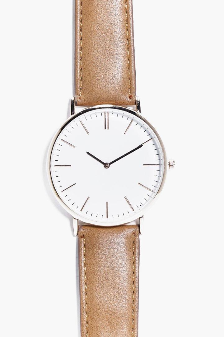 Boohoo Classic Watch Tan