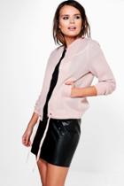 Boohoo Scarlett Airtex Bomber Jackets Rose