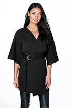 Boohoo Aimee Textured Belted Kimono Jacket