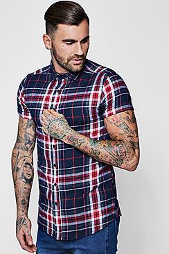 Boohoo Multi Check Short Sleeve Shirt