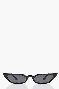 Boohoo Jodie Extreme Square Skinny Cat Eye Sunglasses