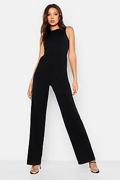 Boohoo Tall Textured Wide Leg Jumpsuit