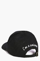 Boohoo Eloise I'm A Unicorn Slogan Baseball Cap