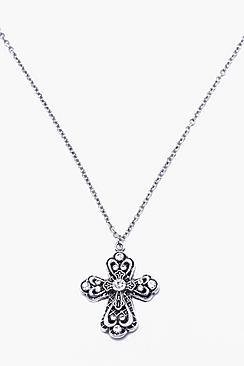 Boohoo Rounded Cross Necklace