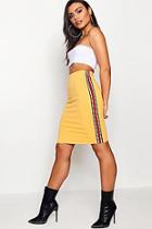 Boohoo Elastic Waist Stripe Tape Skirt