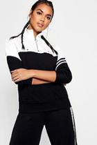 Boohoo Larah Tonal Popper Stripe Track Top
