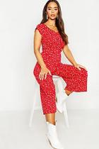 Boohoo Ditsy Floral Sweetheart Culotte Jumpsuit