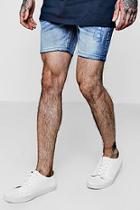 Boohoo Skinny Fit Lightly Distressed Denim Shorts