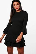Boohoo Jessica Pleated Hem Bodycon Dress